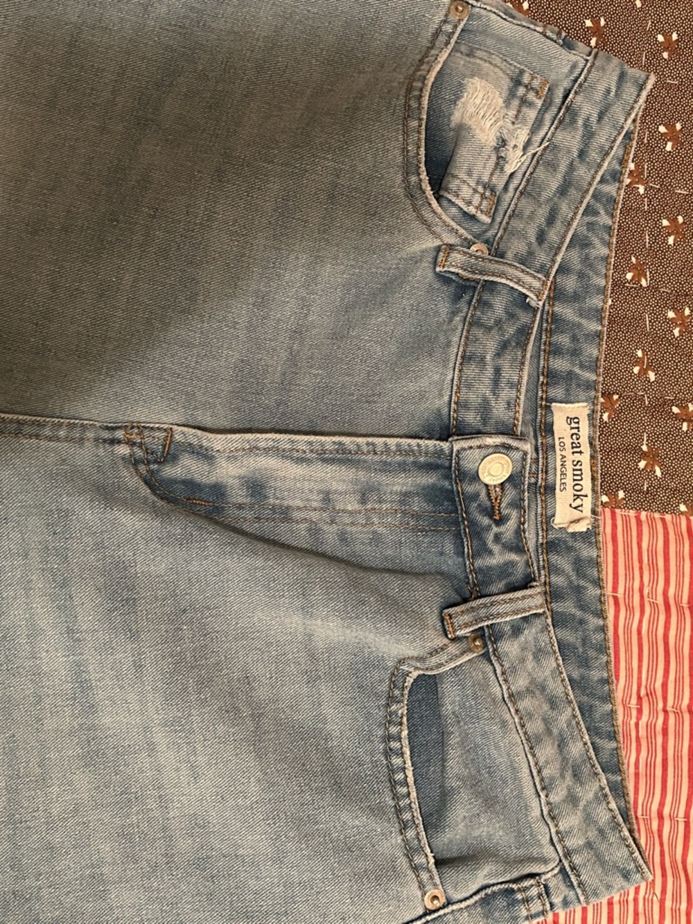 Great Smoky Los Angeles Jeans Light Blue Wide-Leg Distressed Women's Jeans - Picture 4 of 10